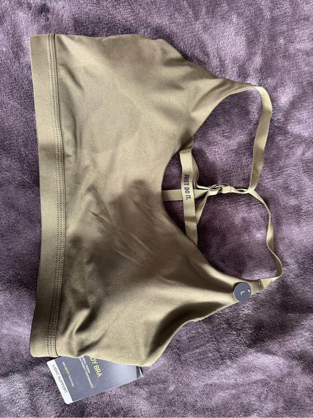 Nike Olive Green Indy Bra - Light Support